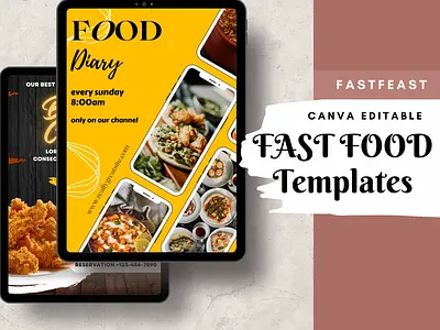 FASTFEAST – Fast Food Social Media Templates - Ready-to-Post social media post templates social media templates