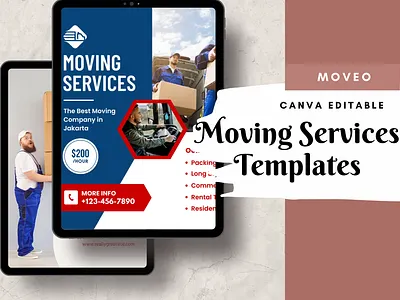 MOVEO - Moving Services Social Media Templates - Ready-to-Post social media post templates social media templates