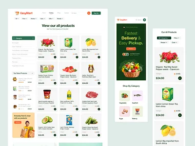 Grocery Shopping & Delivery Website applaction catalogpage delivery website design ecommerce food food website grocery app home page online grocery pickup product design resturant website shopping single detauls page store ui ux web website