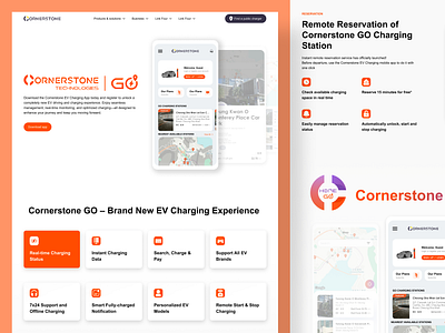Cornerstone – Powering the Future of EV Charging graphic design ui