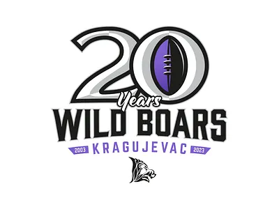 Wild Boars 20th anniversary logo athletics ball boar boars football logo logotype nfl sports wild