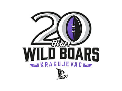 Wild Boars 20th anniversary logo athletics ball boar boars football logo logotype nfl sports wild
