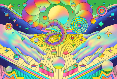 Another illustration for Wired Japan abstract abstract art affinity designer art direction editorial illustration graphic illustration illustrator psychedelic retro science surreal technology texture vaporwave vector