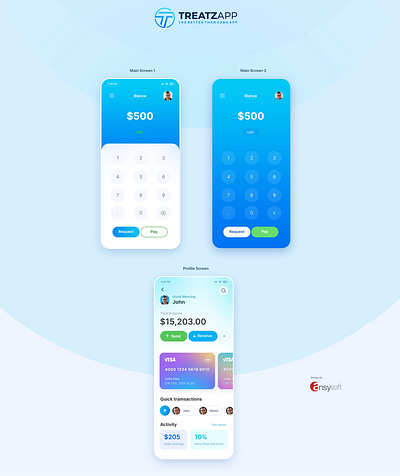 The mobile app named "Treatz APP" designed by Ansysoft adobephotoshop all in oneplatform buytreatzcoin cashandcrypto cashappstyle cryptocash cryptocurrency cryptotrading easycrypto fiatsendreceive globalcrypto globalpayments internationalpayments mobileapp receivecashworldwide seamlesspayments selltreatzcoin sendcashworldwide treatzcoin treatzcoinpayments