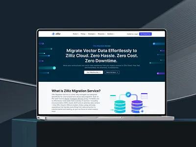 Data Migration Page, Zilliz Cloud, AI infra, Product, Database ai database datatransfer migrate ui webpage