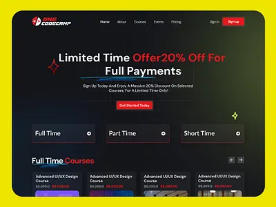 Education Website Landing Page Design. academy branding design ed education freelancing graphic design photoshop ui uiux website