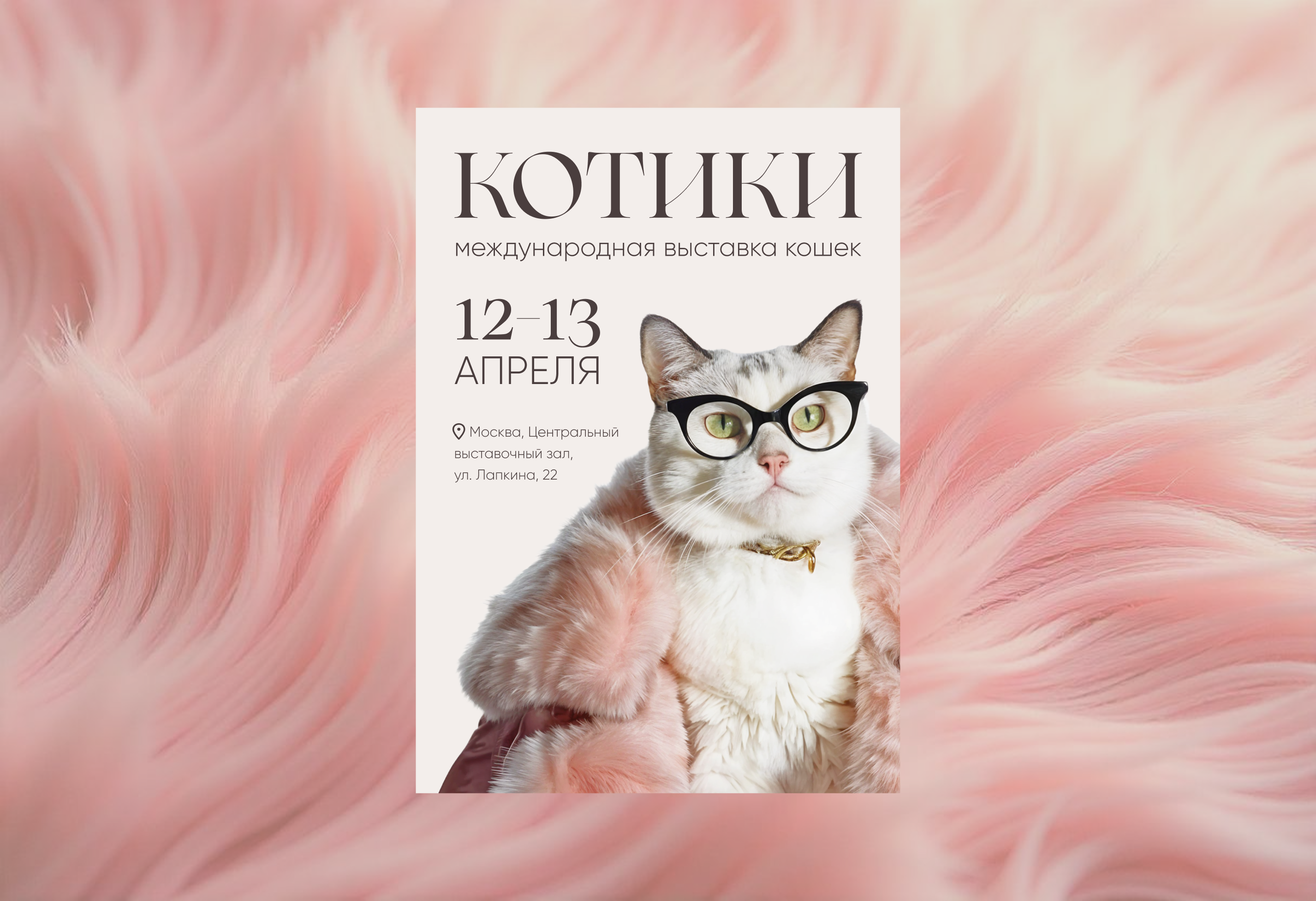 Cats exhibition poster concept cat cats pink poster web design