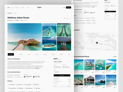 Tripzo - Destination Details Page booking destination details page travel travel agency landing page travel details page travel website tripzo ui uiux website website details