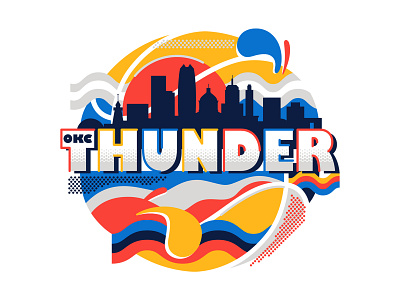 OKC Thunder City Skyline Design branding design graphic design illustration vector