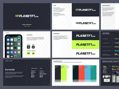 PlanetF1 Brand Guidelines brand guidelines brand identity branding design f1 formula one guidelines logo logo design sports style guide