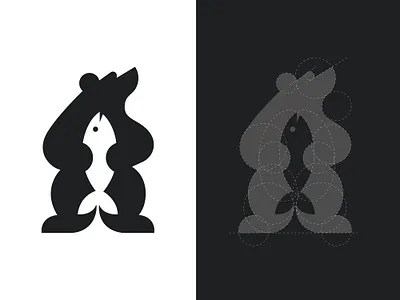 Fishing Bear alex seciu bear bear logo branding fish fish logo fishing bear logo logo design logo designer negative space bear negative space fish negative space logo wild animal logo