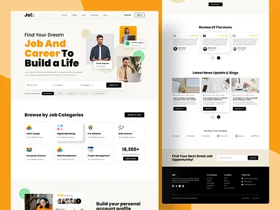 Job Finder Website UI Design Concept best designer design system landing page landing ui landingpage popular designer popular website top designer ui designer uiux ux designer web web concept web design web designer web ui kit website website 2023 website concept website designer