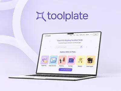 Toolplate: AI Tools Directory ai animation branding development directory graphic design prduct design ui