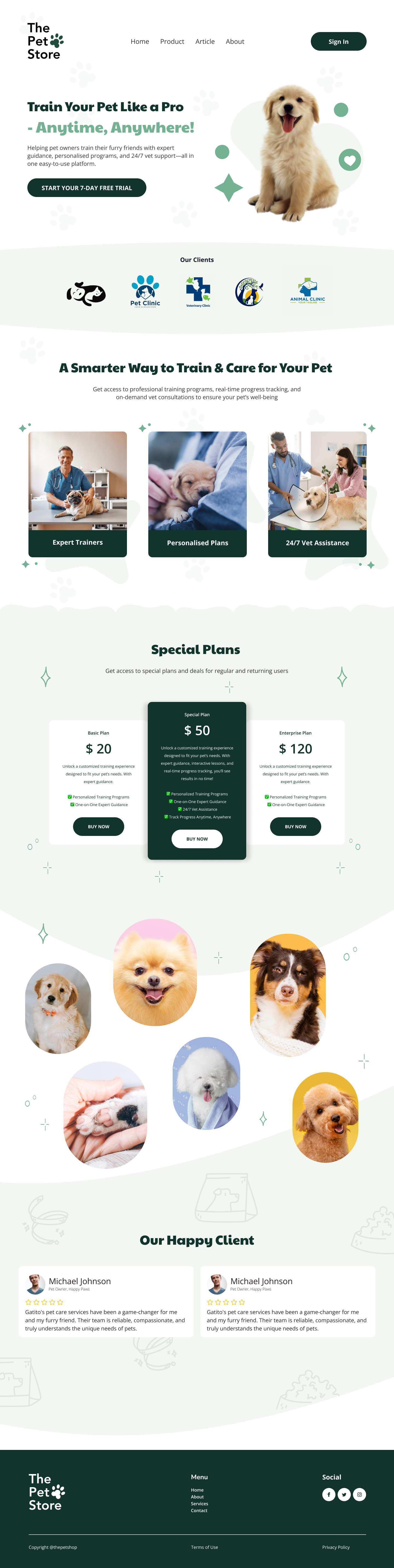 The Pet Shot | Dog training platform dog interaction design ux vet