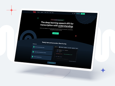 Deepgram website redesign 2022 ai branding developer brand graphic design machine learning speech recognition ui website design