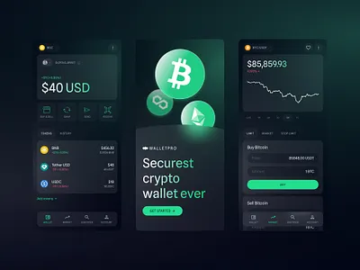 Crypto Wallet App UI app bitcoin branding coin crypto design ui wallet