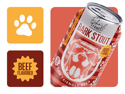 Dog Beer Branding beef beer beer lable beverage package dog dog beer meat paw pet puppy soda can treat
