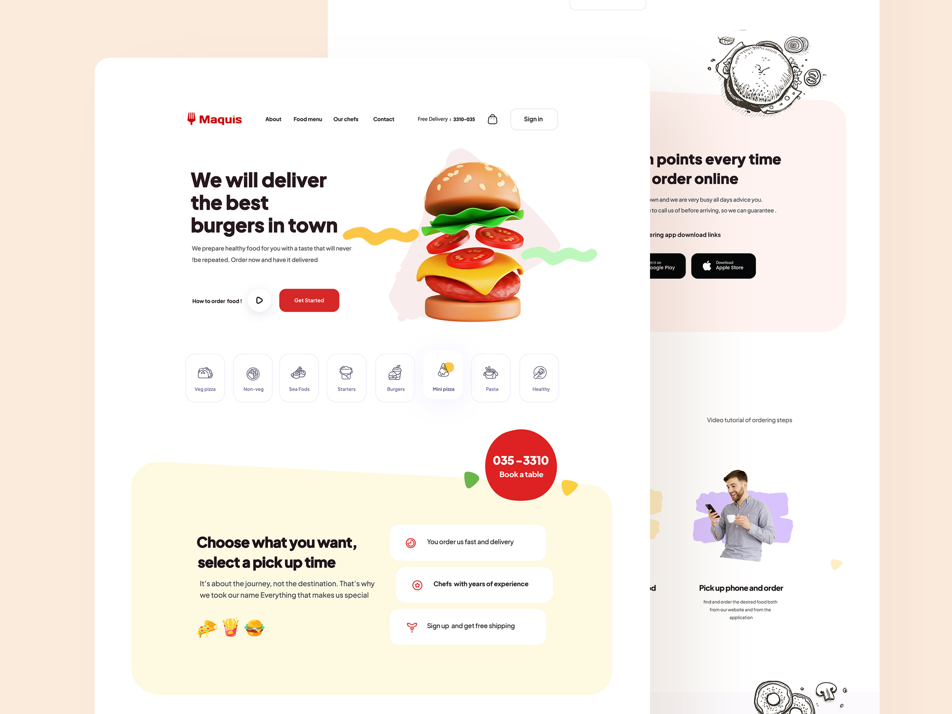Food Delivery Landing page burger chef cooking delivery service e commerce eating fast delivery fast food food food and drink food app food delivery food order landing page pizza recipe app restaurant sandwich tasty web design