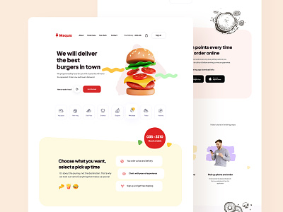 Food Delivery Landing page burger chef cooking delivery service e commerce eating fast delivery fast food food food and drink food app food delivery food order landing page pizza recipe app restaurant sandwich tasty web design