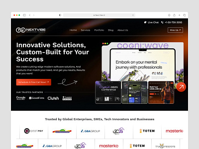 IT Web Site Design: Landing Page / Home Page UI darkthem figma fiver hero section homepage inspiration it logo trending ui uiux ux website