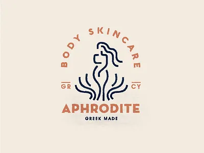 Aphrodite vintage brand mark aphrodite emblem flat greek illustration logo mark mythology retro vector vintage