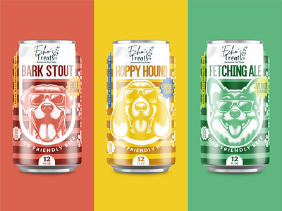 Dog Beer Brand Illustrations beef beer branding can chicken corgi dog beer doggy hpund illustration korgi meat pet pet parent soda package stout
