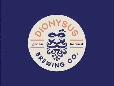 Dionysus vintage brand mark dionysus emblem flat greek illustration logo mark mythology poster retro vector vintage