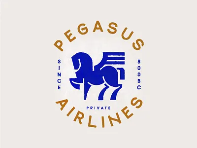 Pegasus vintage brand mark flat greek illustration logo mark mythology pegasus retro vector vintage
