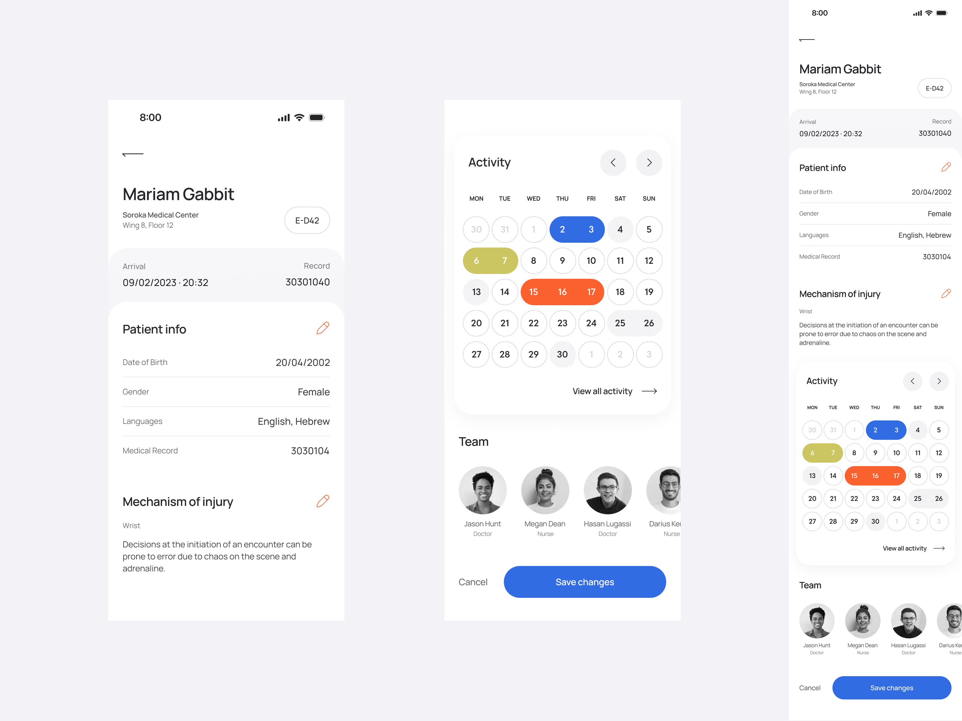 Patient Chart app calendar design doctor health interface ios med tech medical pharma schedule ui ux visual
