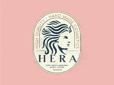 Hera vintage brand mark film flat greek hera illustration logo mark movie mythology retro vector vintage