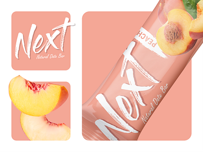 Peach Date Bar bar label box package candy date dates bar fitness healthy candy minimal natural snack nutrition organic food peach pink simple snack