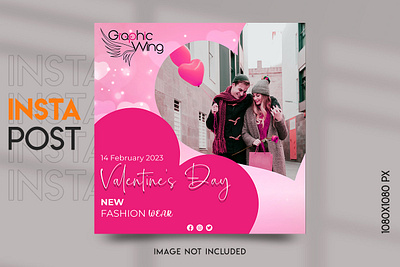 Valentine's Day Social Media Post Design by Graphic Wing graphic wing