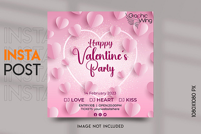 Valentine's Day Social Media Post Design by Graphic Wing graphic wing