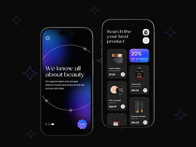 Cosmetics Store App android animated animation app cosmetics design e commerce ecommerce elite interface ios mobile mobile app motion motion design product page store ui uiux ux