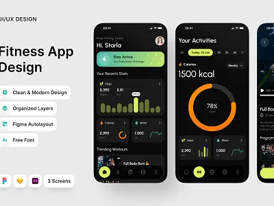 Fitness App Design analysis app application calories design exercise fitness graphic gym health healthy technology workout