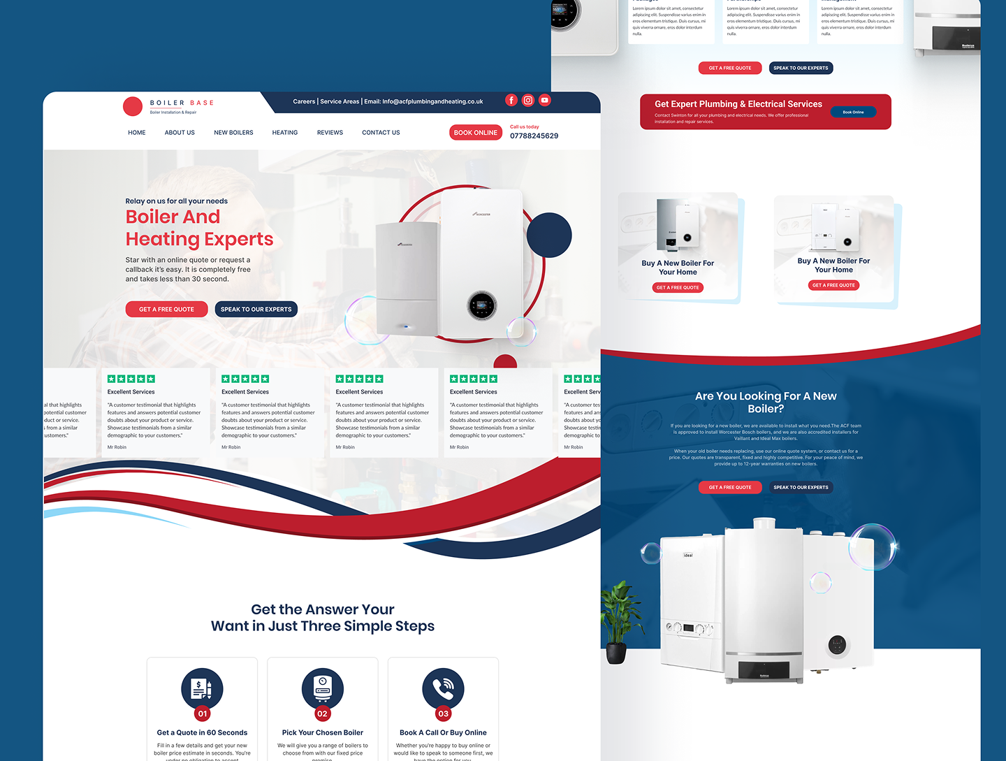 Heating and Boiler Services Landing Page UI/UX Design best ui for service websites boiler repair website boiler website design clean minimal ui corporate web ui heating cooling website heating company website hvac website ui modern business website plumbing heating web design professional business website responsive website ui service website uiux sleek business website ui ui design uiux uiux for heating services ux web design for services