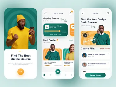 Learning App Design animation banner motion graphics template ui