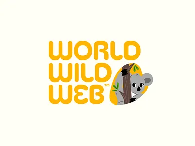 World Wild Web 🐨 🌿 animals app branding cute design graphic design illustration logo vector