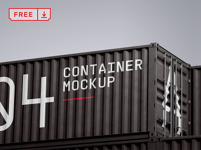 Free Containers Mockup branding container design download free freebie identity logo mockup psd template typography