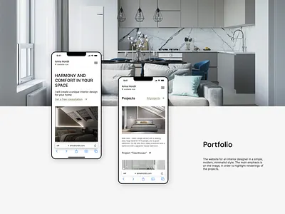 Interior Designer Portfolio Website design figma ui uiux design user experience user interface ux webdesign website portfolio
