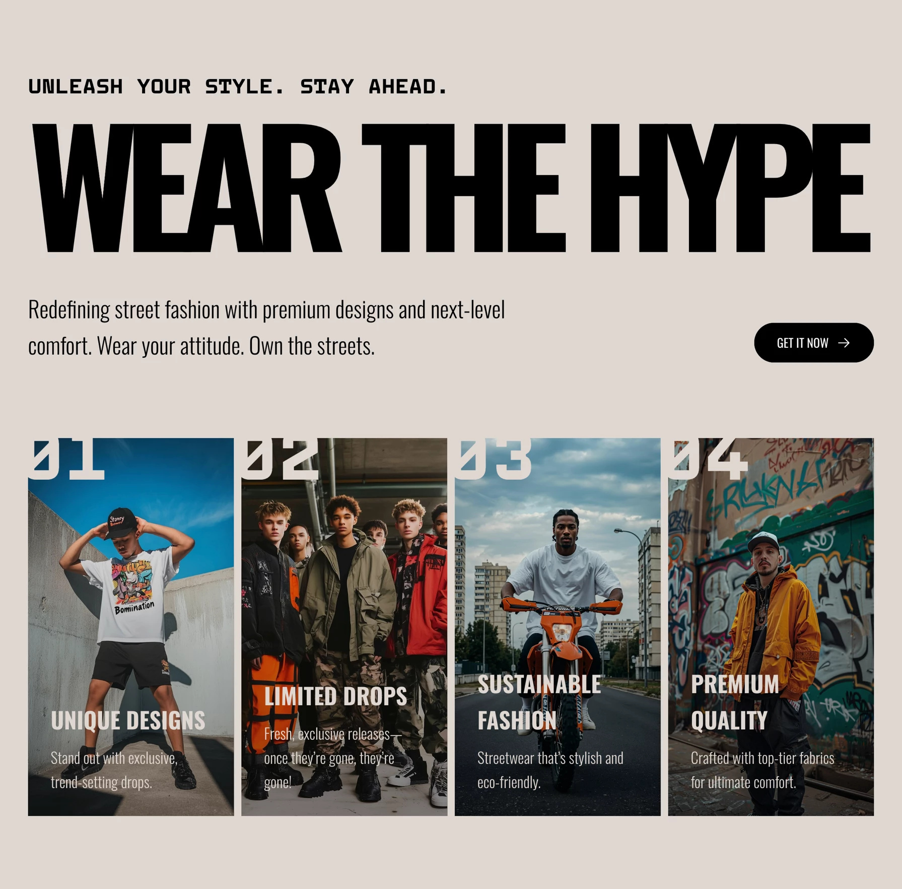Website Hero section for Framer component cta design framer grid header headline hero home landing light pastel section store streetwear template typo ui webdesign website