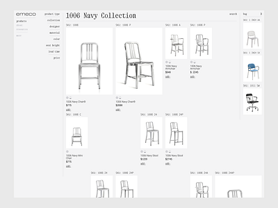 Catalog brutalism catalog clean e comerce furniture grey metallic minimalistic products store ui