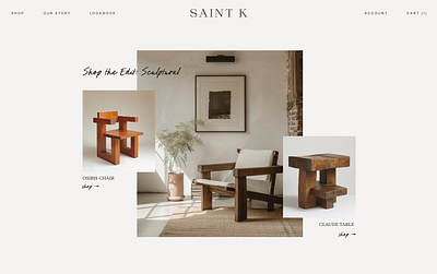 Landing page web design for Saint K e commerce graphic design ui ux web design