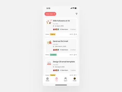 Task Management screen design light mode mobile app task management ui ui ux ui design uidesign uiux uiux design