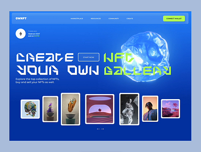 NFT Marketplace 3d concept design ui