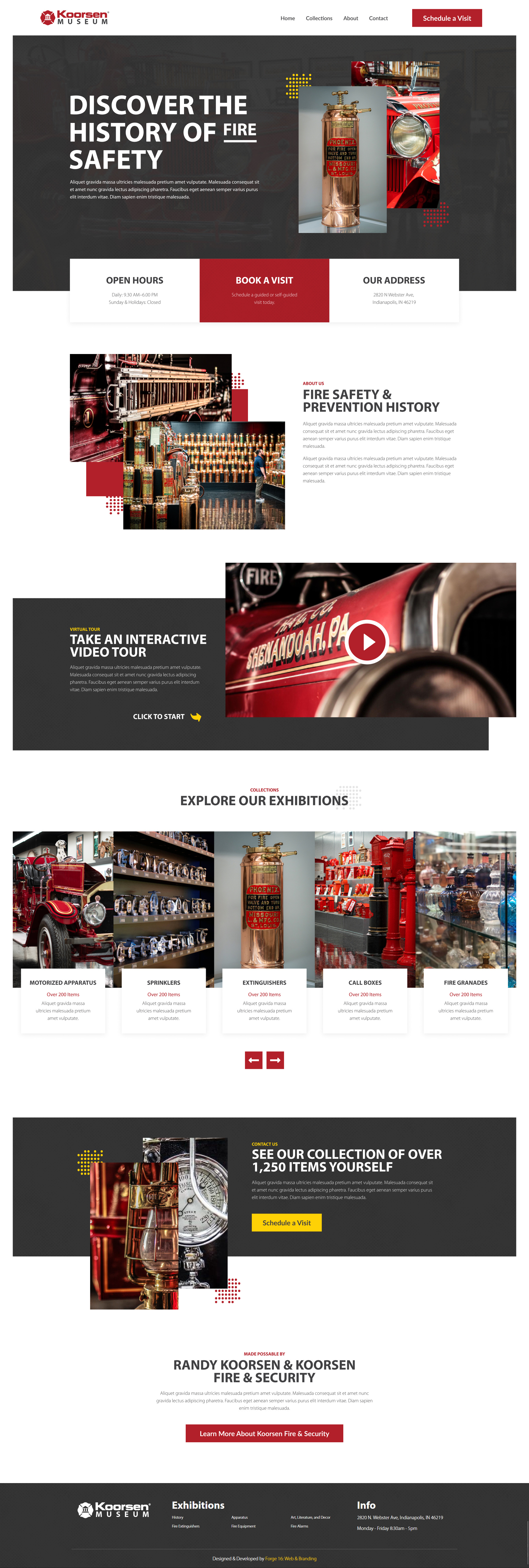 Koorsen Museum graphic design homepage ui website