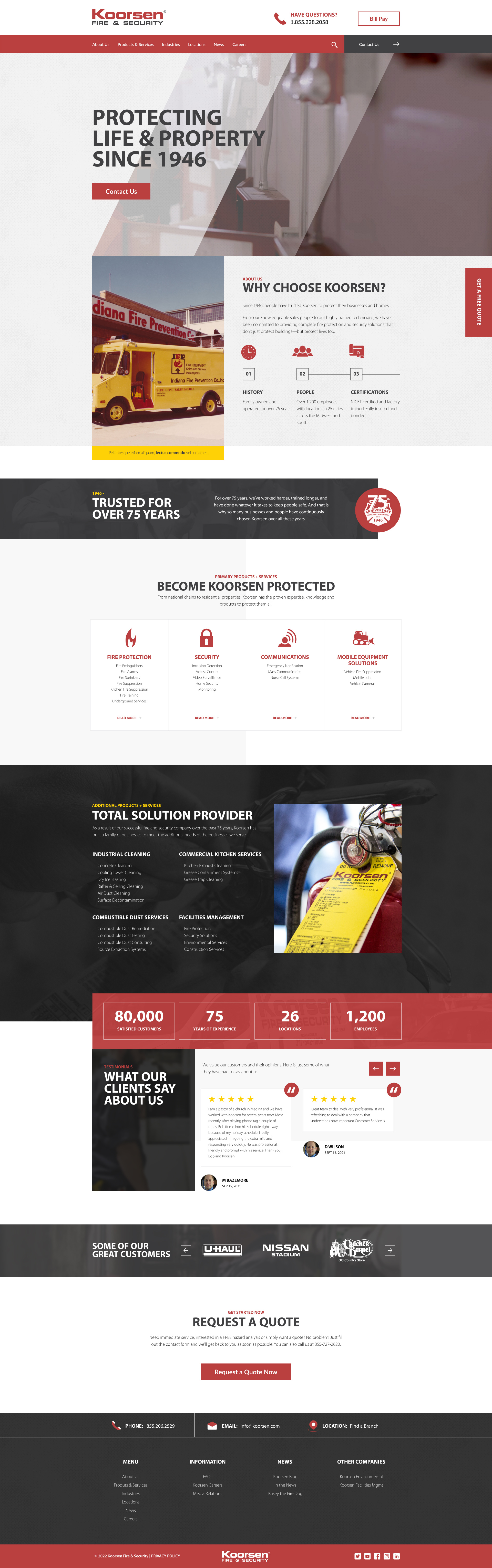 Koorsen Fire & Security design graphic design homepage website
