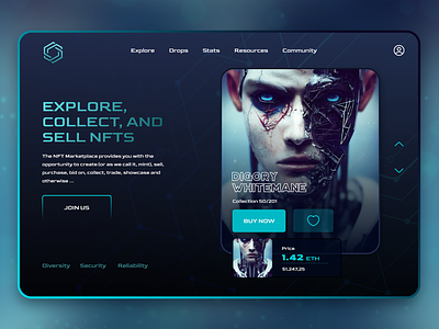 NFT Marketplace - Web Concept application blockchain crypto cryptocurrency design figma marketplace mobile app design mobile ui nft nft marketplace nftapp nftart nfts ui ui design ux web web ui webconcept
