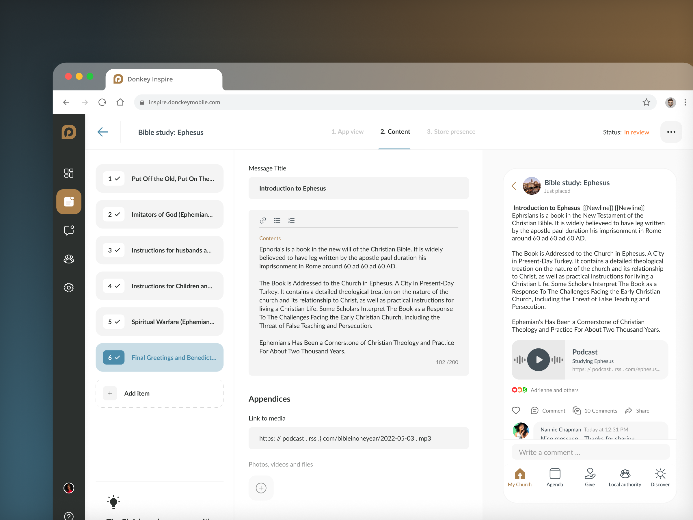 Portal for creating content for Churches #Nonprofit adminpanel adminportal bible biblestudies biblestudy card cards cms dashboard dashboard design expandablemenu figma nonprofit nonprofit dashboard portal reading plans studies ui ux design webapp