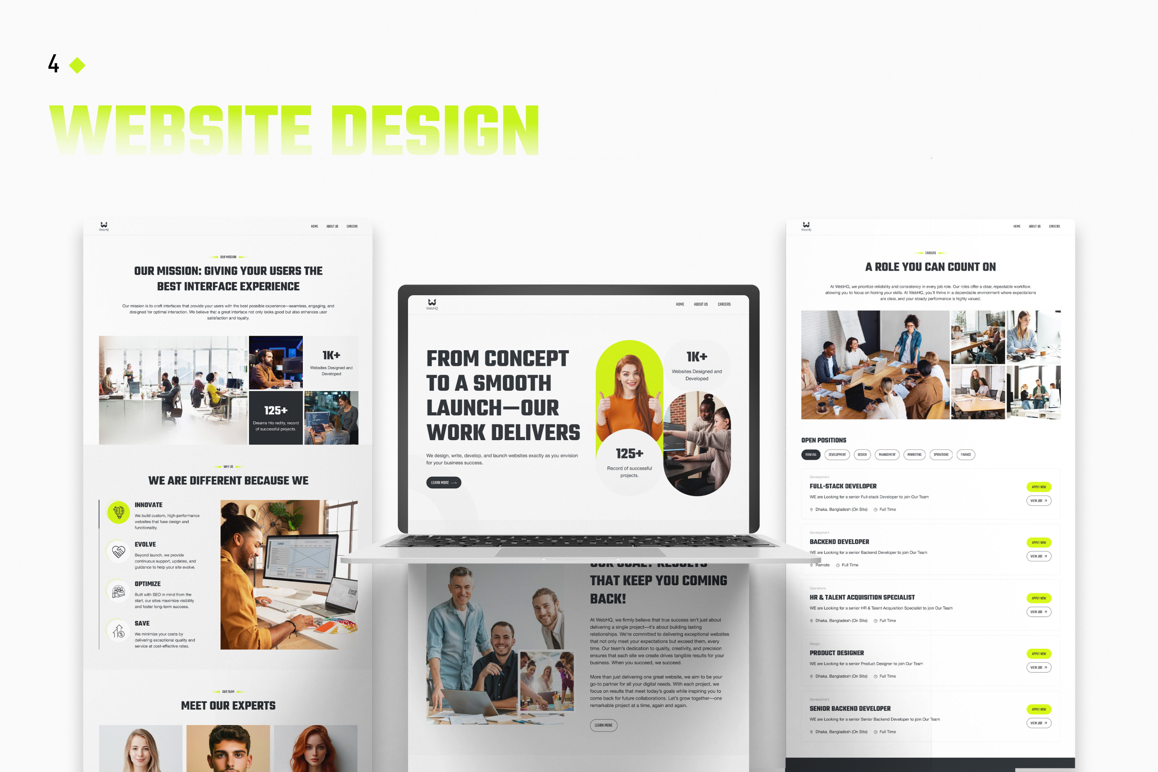 Example of Modern Website Landing Page UI/UX Design
